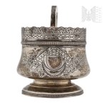[SILVER] 19th c. Tsarist Russia Basket/Glass Protective Holder