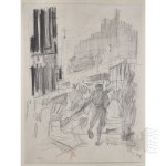 Author unknown, W.S. 20th c. Poland, Street scene ?with figures of Warsaw Insurgents?