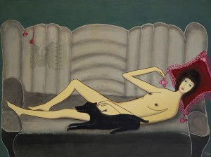 Krzysztof Kulicki Kulwietis [1938-2026], Polska/Francja 1998 r., Akt Kobiecy , Erotyk, Art Brut,