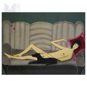 Krzysztof Kulicki Kulwietis [1938-2026], Polska/Francja 1998 r., Akt Kobiecy , Erotyk, Art Brut,