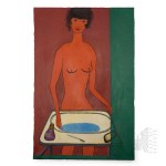 Krzysztof Kulicki Kulwietis [1938-2026]: Bathroom for the Young, Poland, ?2012? r. Female Nude , Erotic, Art Brut,