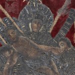 Unknown artist, Liturgical fabric with depiction of pieta, 18th-19th century.