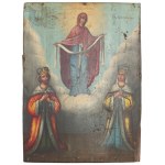 Russia(?) 19th century, Icon of the Care of the Mother of God - Pokrov Presvyvyatskaya Bohoroditsa,