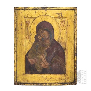 Russia(?) 19th century, Mother of God with Child in Eleus type, - Madonna