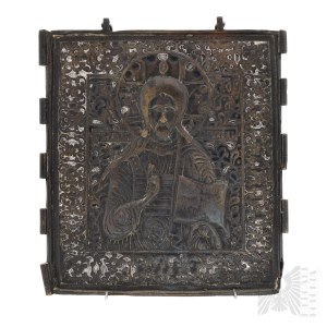 Unknown artist, Russia 19th century, Traveling icon of Christ Pantokrator