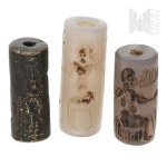 Mesopotamia Cylindrical seals (3 pieces) circa 1st millennium BC.