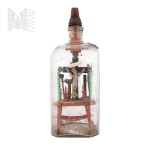 Poland/Curland 18th/19th century. Scene of crucifixion placed in a bottle