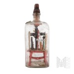 Poland/Curland 18th/19th century. Scene of crucifixion placed in a bottle