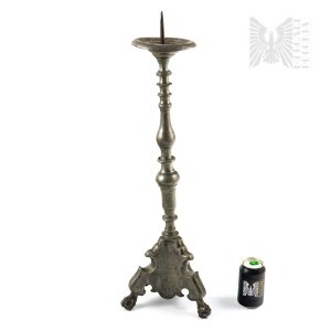 Tin candlestick, Kingdom of Poland, Zamosc 1859