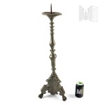 Tin candlestick, Kingdom of Poland, Zamosc 1859