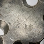 Tin candlestick, Kingdom of Poland, Zamosc 1859