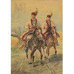 Adam Setkowicz [1875-1945], , Poland 1st half of the 20th century, Krakowiacy on horses