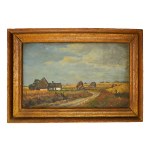 Hongrie ( ?) 1944, Peintre inconnu, Tekel/Tekely ( ?) Paysage rural.