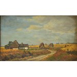 Hongrie ( ?) 1944, Peintre inconnu, Tekel/Tekely ( ?) Paysage rural.