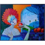 Jan Bonawentura Ostrowski, Portrait with apple, 2022