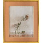 Stanislaw Mazus, Still life with rose and kiwi, 20th century.