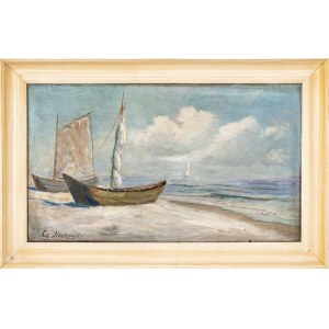 Czesław Noakowski, Boote am Ufer, 20. Jahrhundert.