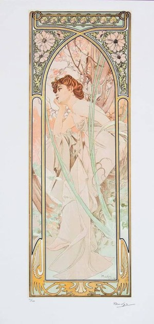 Alfons Mucha, The Times of the Day. Evening Contemplation 57z100, XX w.