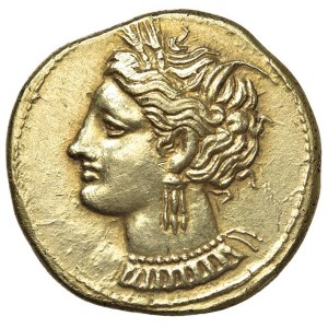 Greek coins - ZEUGITANIA Carthage - Stater (310-290 BC) Head of Tanit...