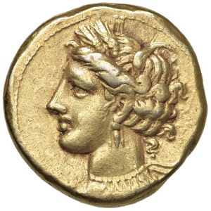 Greek coins - ZEUGITANIA Carthage - Stater (310-290 BC) Head of Tanit...