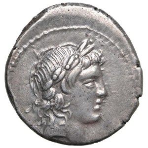 Roman coins Republic - Marcia - L. Censorinus - Denarius (82 BC) Head of Apoll...