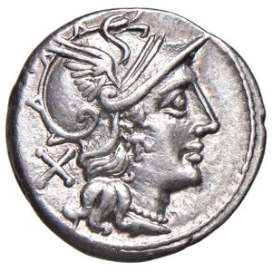 Roman coins Republic - Pinaria - Pinarius Natta - Denario (149 BC) Head of Rom...