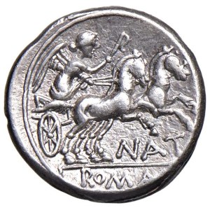 Roman coins Republic - Pinaria - Pinarius Natta - Denario (149 BC) Head of Rom...