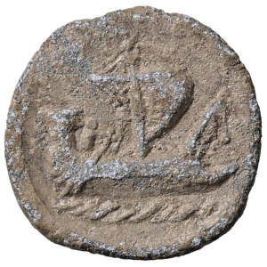 Roman coins Empire - Tessera - Ship - R/ NA YMA XIA - PB (g 3.77 - Ø 18 mm)...