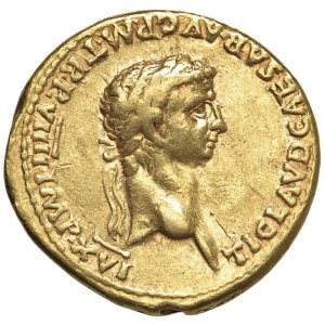 Roman coins Empire - Claudius (41-54) Aureus (Lugdunum) Laureate head to the...