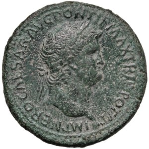 Roman coins Empire - Nero (54-68) Sestertius (Lugdunum) Laureate head r. - R...