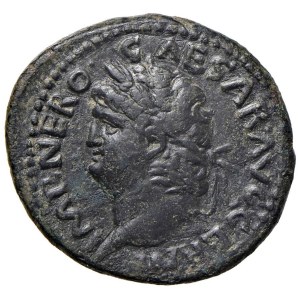 Roman coins Empire - Nero (54-68) Ax - Laureate head to the left - R/ The Te...
