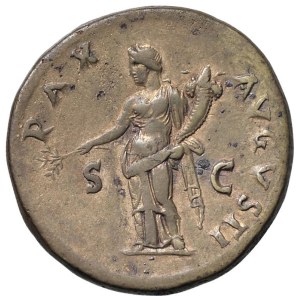 Roman coins Empire - Titus (79-81) Sestertius - R/ PAX AVGVSTI, Peace standi...