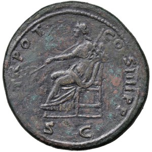 Roman coins Empire - Trajan (98-117) Sestertius - Laureate bust r. - R/ Peac...
