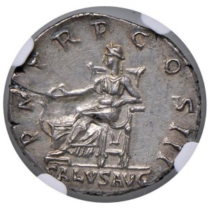 Roman coins Empire - Hadrian (117-138) Denarius - Laureate head r. - R/ Salu...