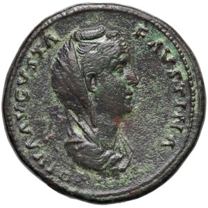 Roman coins Empire - Faustina I (wife of Antoninus Pius) Sestertius - Veiled...