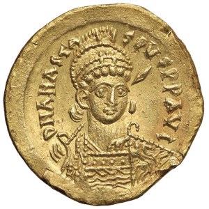 Byzantine coins - BYZANTINE COINS Anastasius (491-518) Solidus - Helmeted...