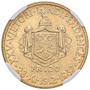 Foreign coins - ALBANIA Zog I (1925-1939) 20 Franga 1937 - Nomisma 14 A...