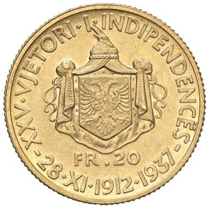 Foreign coins - ALBANIA Zog I (1925-1939) 20 Franga 1937 - Nomisma 14 A...