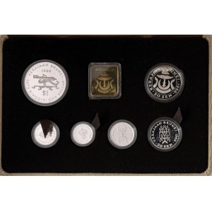 Foreign coins - BRUNEI Hassanal Bolkiah (1967-) Dollaro; 50, 20, 10, 5 ...