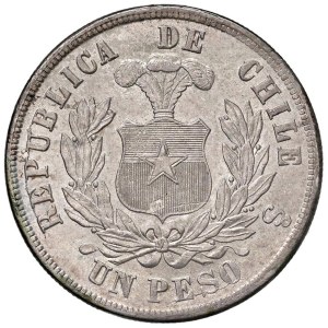 Foreign coins - CILE Peso 1877 So - KM 142.1 AG (g 25,38)...