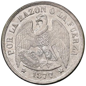 Foreign coins - CILE Peso 1877 So - KM 142.1 AG (g 25,38)...