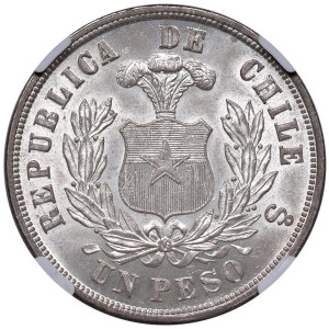 Foreign coins - CILE Peso 1877 So - KM 142.1 AG Conservazione ecceziona...