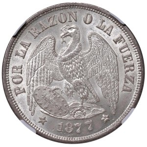 Foreign coins - CILE Peso 1877 So - KM 142.1 AG Conservazione ecceziona...