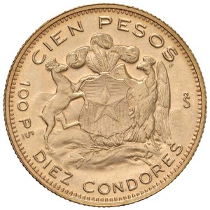 Foreign coins - CILE 100 Pesos 1962 - KM 175; Fr. 54 AU (g 20,39) Bei f...