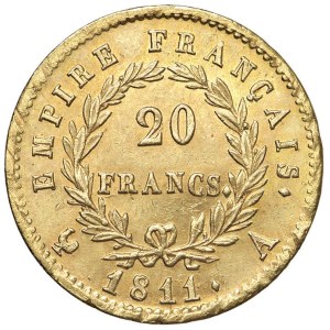 Foreign coins - FRANCIA Napoleone (1804-1814) 20 Franchi 1811 A - Gad. ...