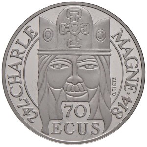 Foreign coins - FRANCIA 500 Franchi 1990 - KM 990a; Fr. 622a Platino (g...