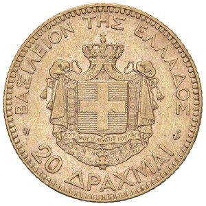 Foreign coins - GRECIA Giorgio I (1863-1913) 20 Dracme 1876 - Fr. 15 AU...