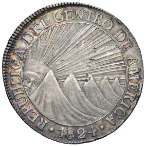 Foreign coins - GUATEMALA 8 Reales 1824 NG-M - KM 4 AG (g 27,00) Graffi...