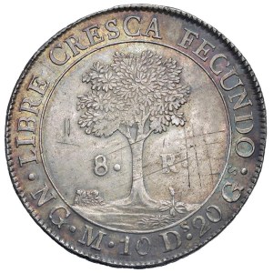 Foreign coins - GUATEMALA 8 Reales 1824 NG-M - KM 4 AG (g 27,00) Graffi...