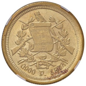 Foreign coins - GUATEMALA 5 Pesos 1874 - KM 198 AU In slab NGC MS 65 co...
